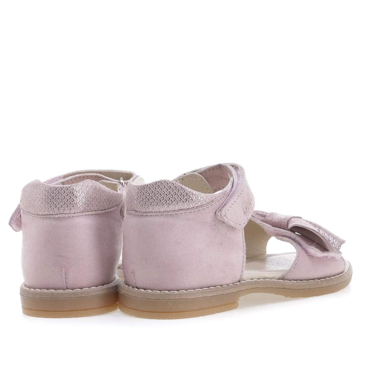 (2681-6) Emel pink bow velcro sandals