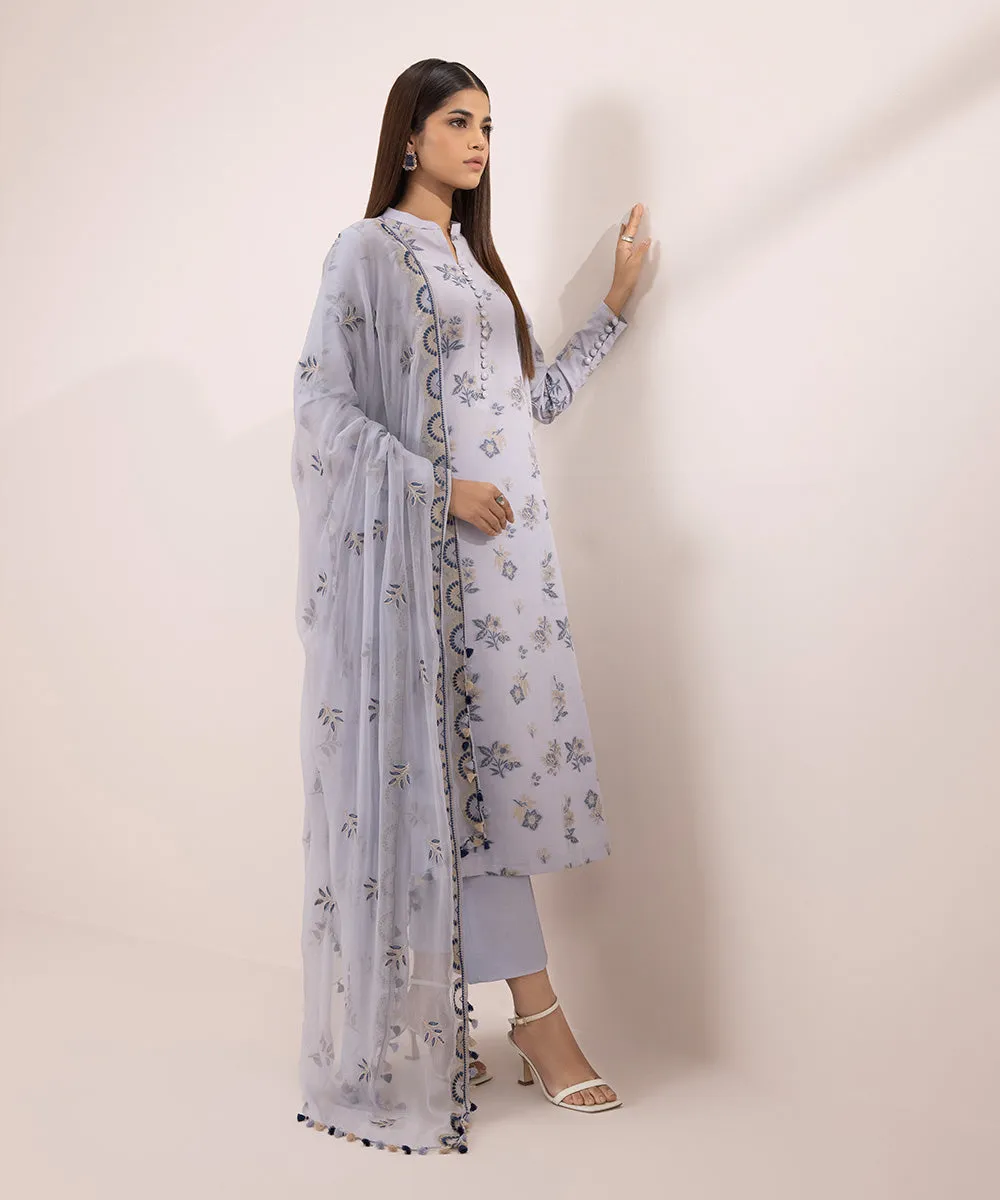 3 Piece - Embroidered Jacquard Suit