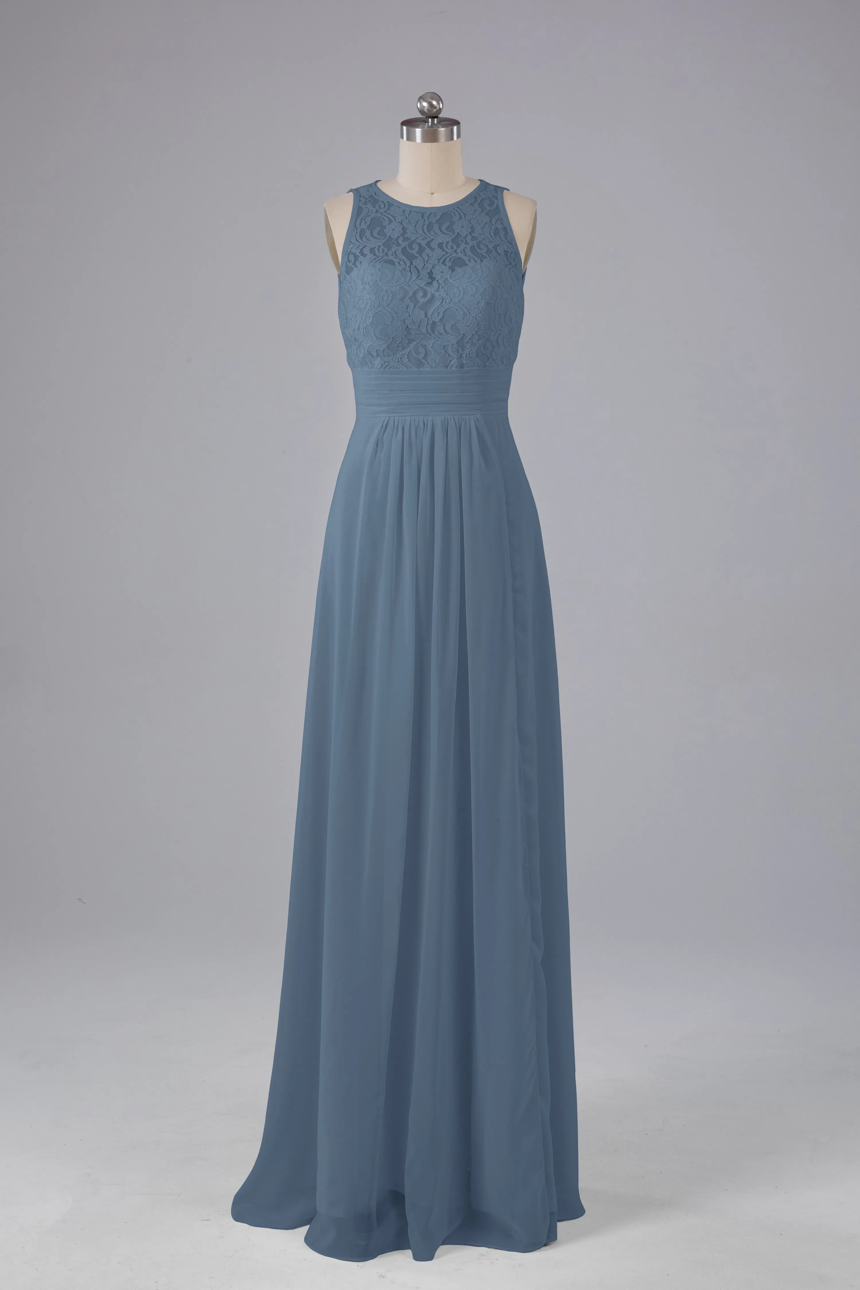 A Line Keyhole Floor Length Bridesmaid Dresses