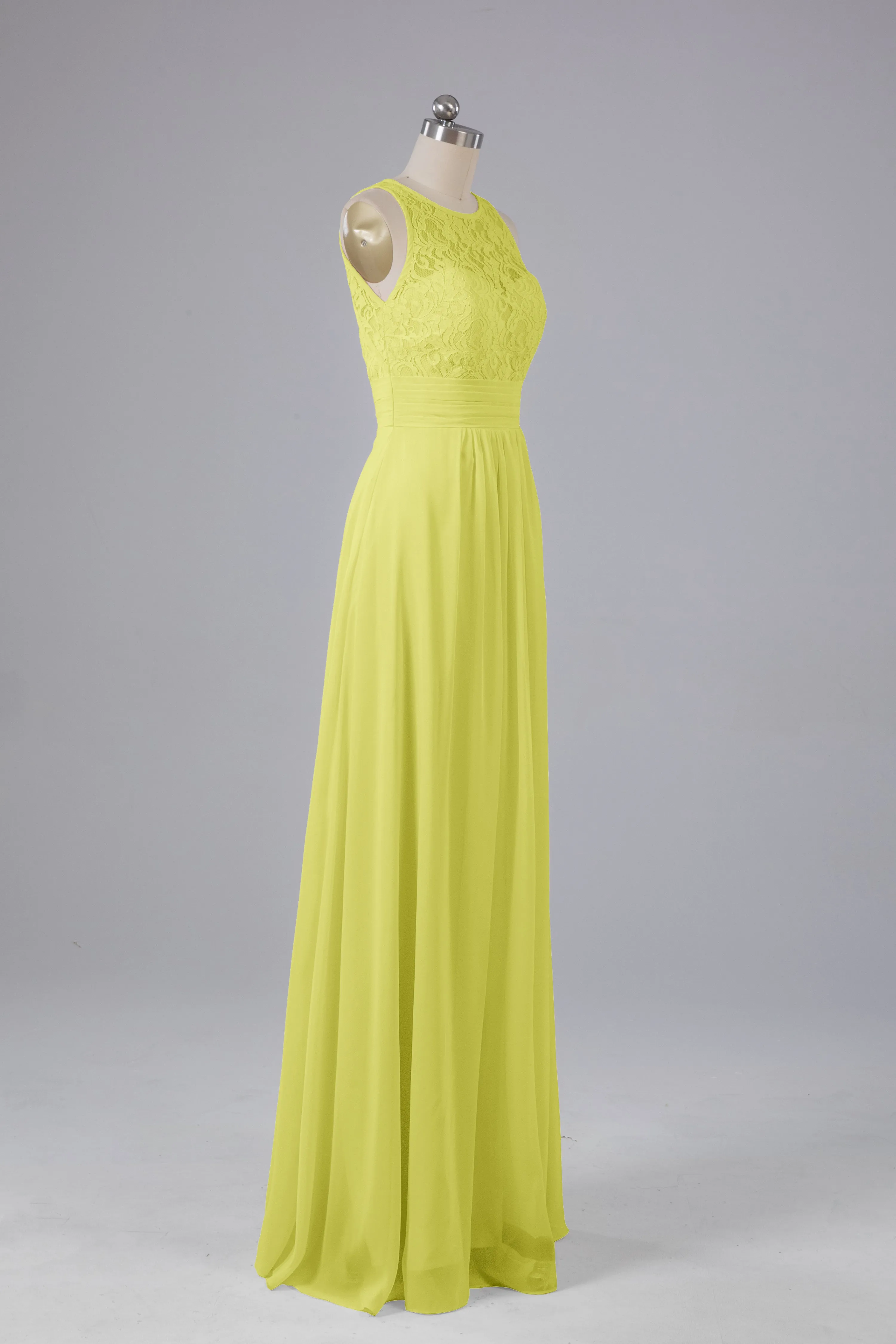 A Line Keyhole Floor Length Bridesmaid Dresses