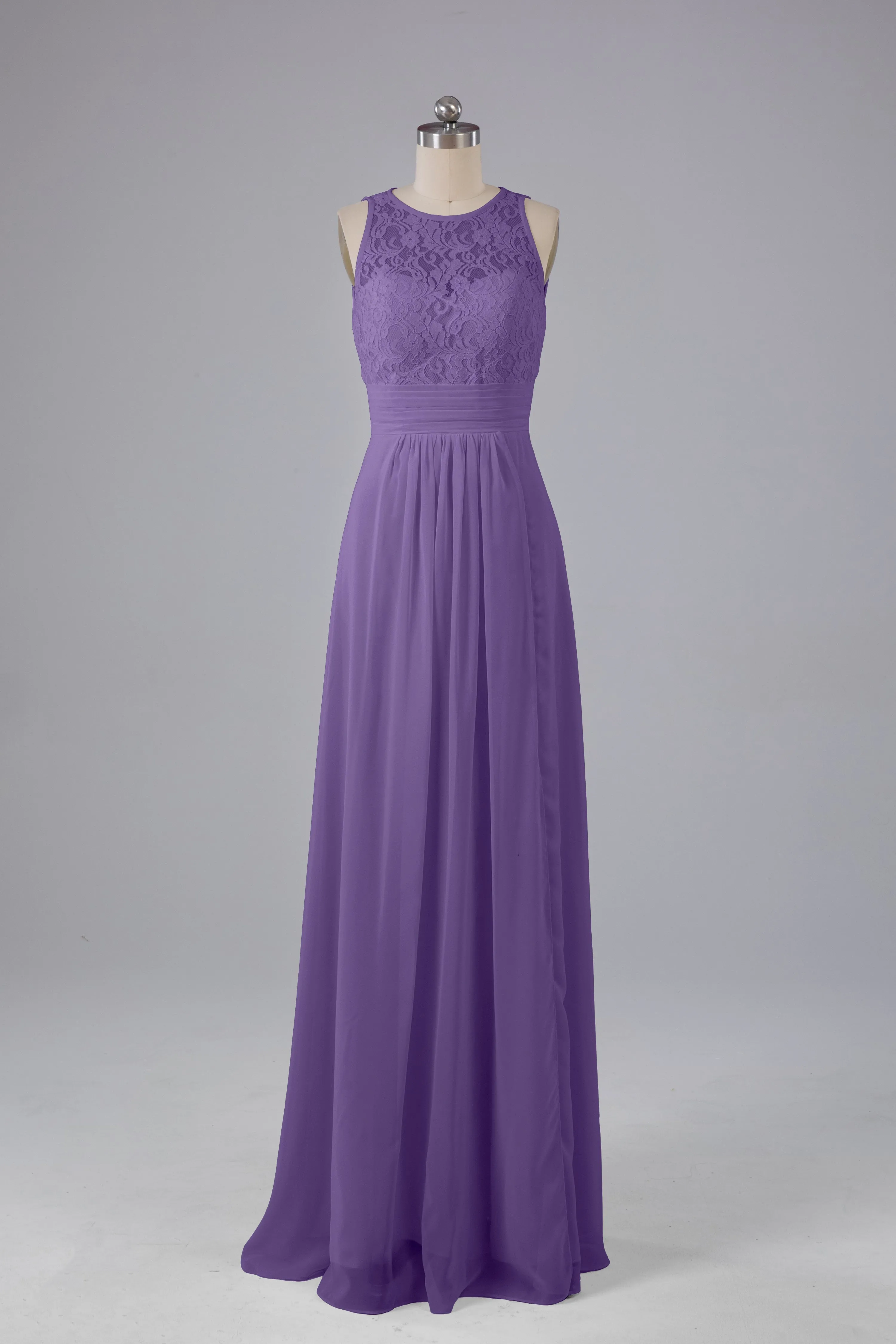 A Line Keyhole Floor Length Bridesmaid Dresses