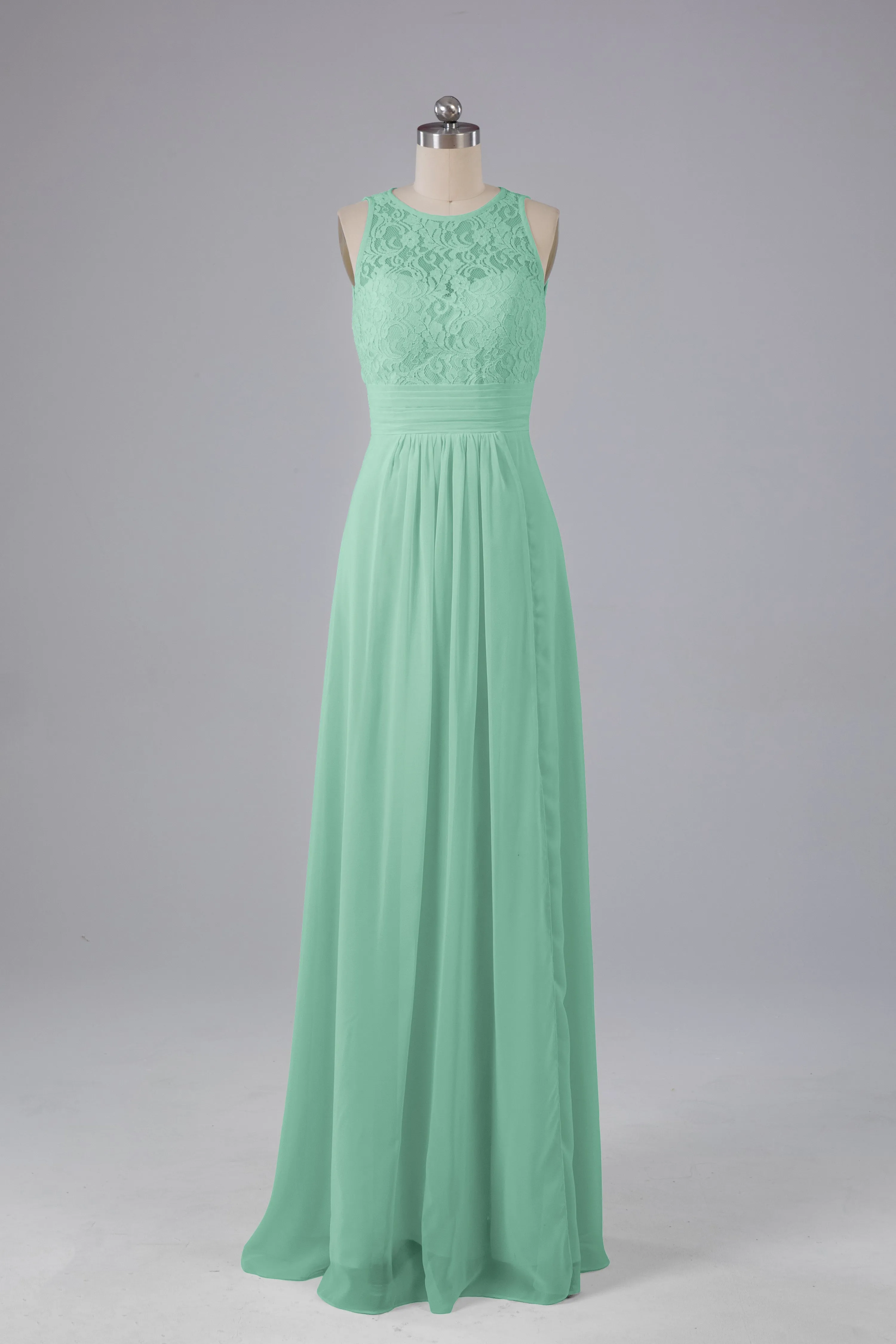 A Line Keyhole Floor Length Bridesmaid Dresses