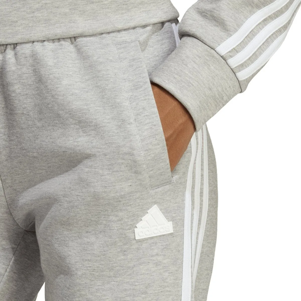 ADIDAS WOMEN'S FUTURE ICONS 3-STRIPES GREY REGULAR TRACKPANTS