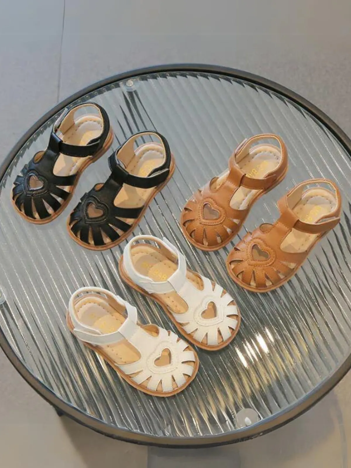 Adorable Girls Heart-Cutout Sandals By Liv and Mia