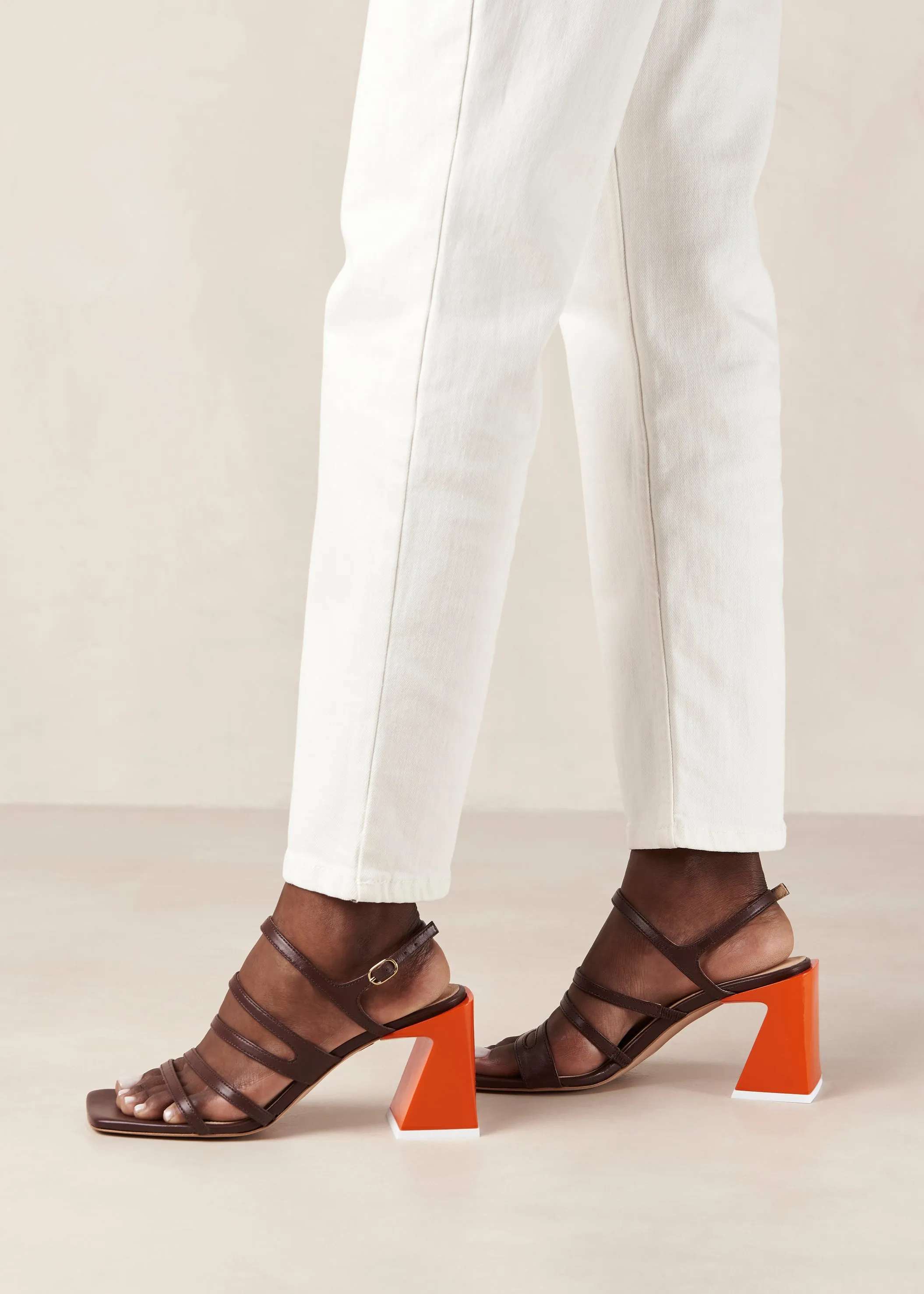 Aubrey Brown Leather Sandals