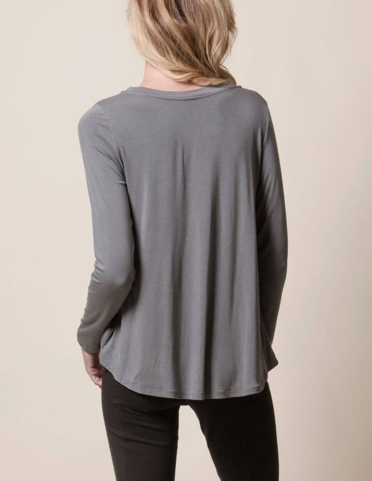 Bamboo Relaxed Long Sleeve Tee - As-Is-Clearance