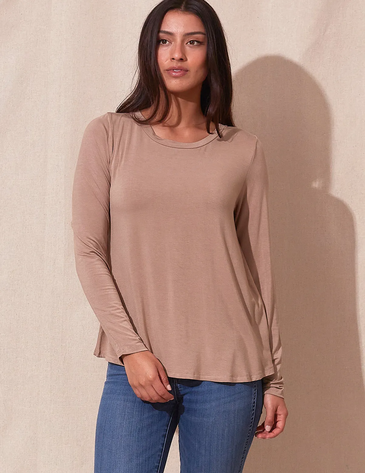 Bamboo Relaxed Long Sleeve Tee - As-Is-Clearance