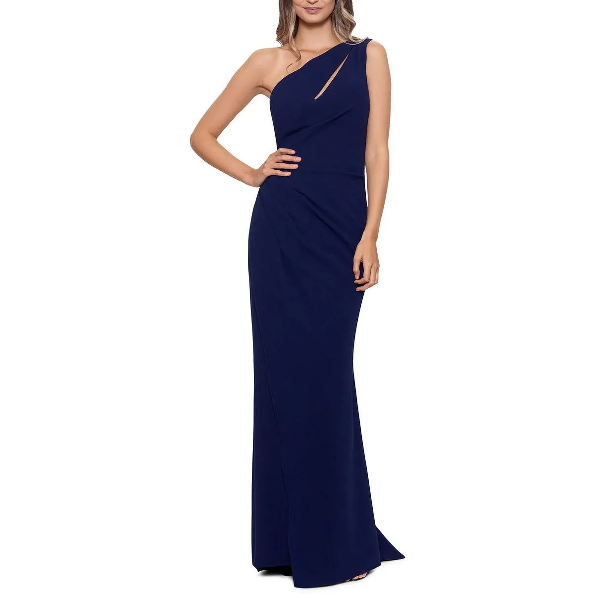 Betsy & Adam Womens Georgette Cut-Out Evening Dress