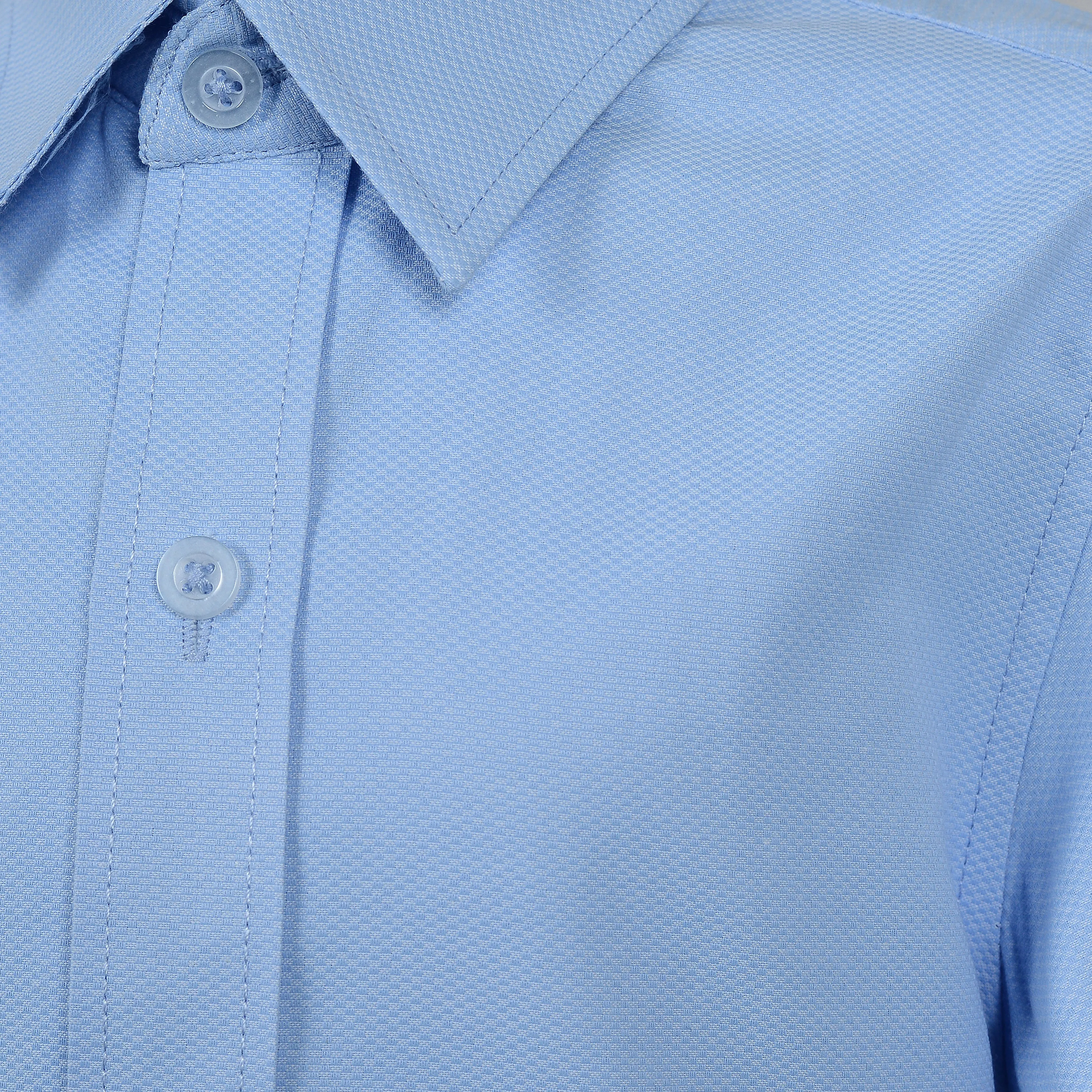 Boys Blue Textured Dress Shirt