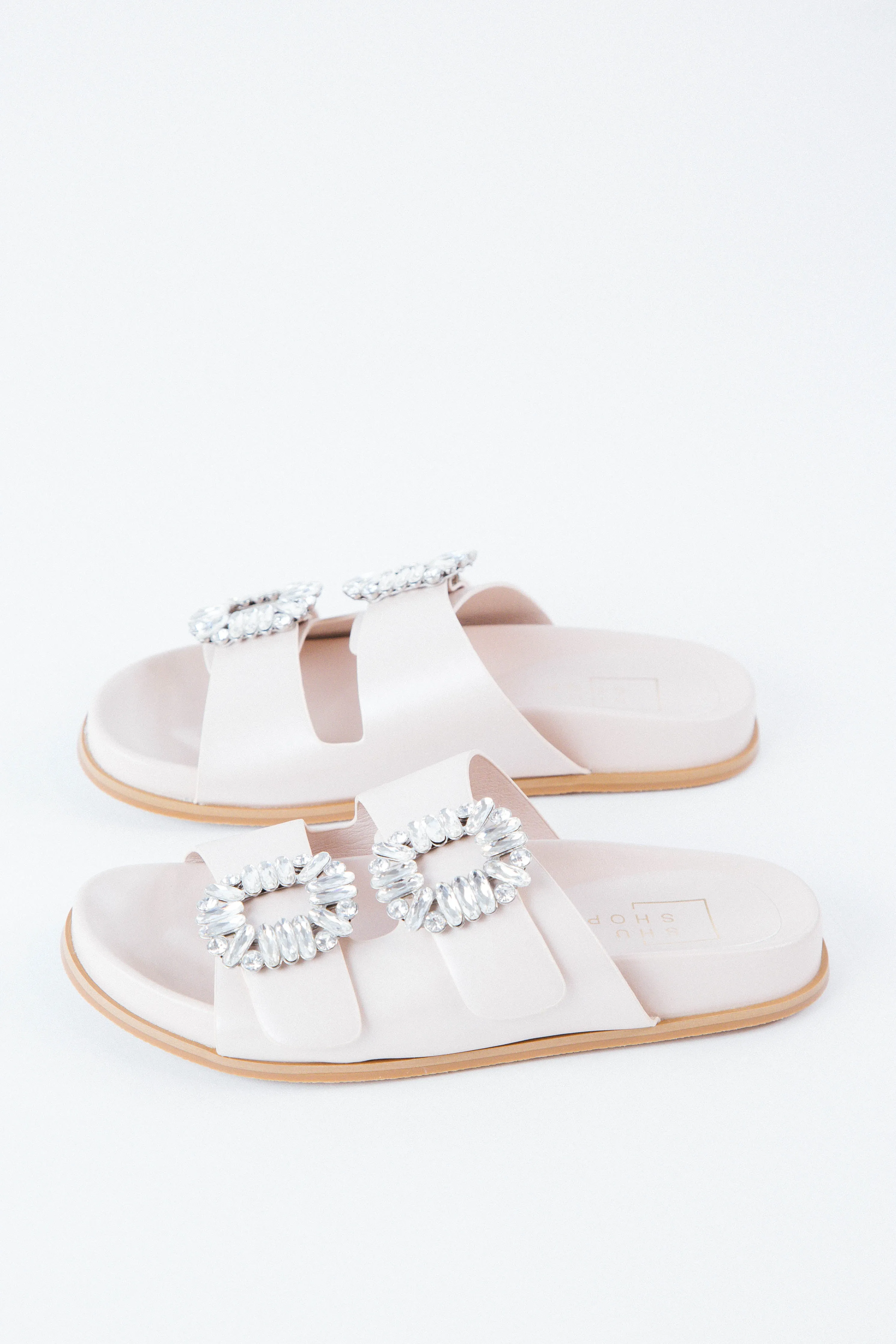 Bridget Slide On Sandal, Champagne | ShuShop