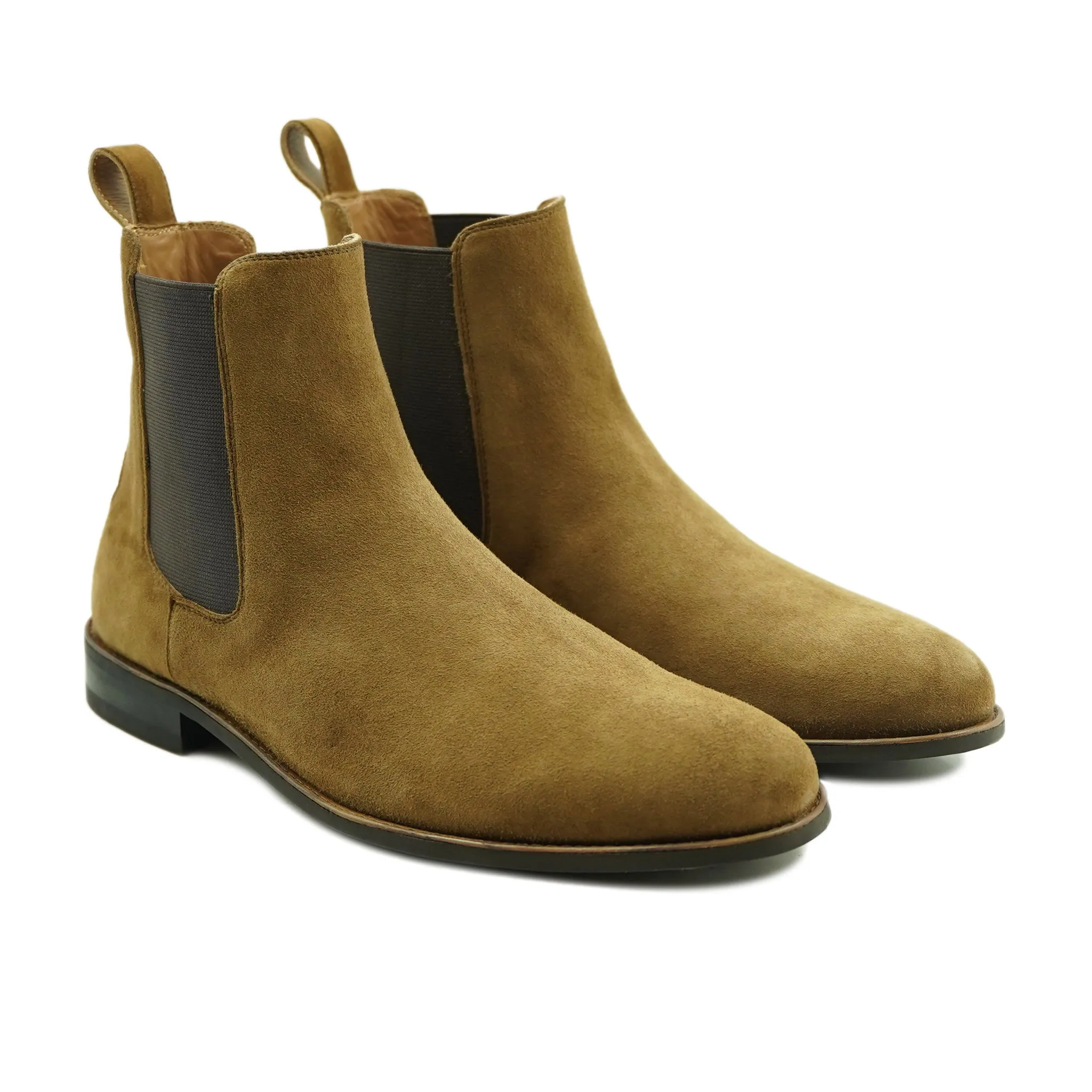 Cheste - Men's Camel Kid Suede Chelsea Boot