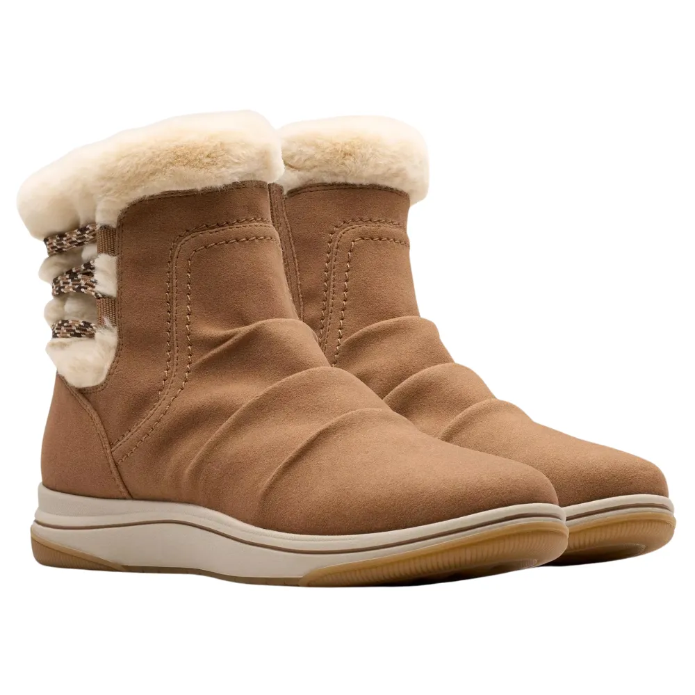 Clarks Breeze Cozy Dark Sand Textile Boot (Women's)