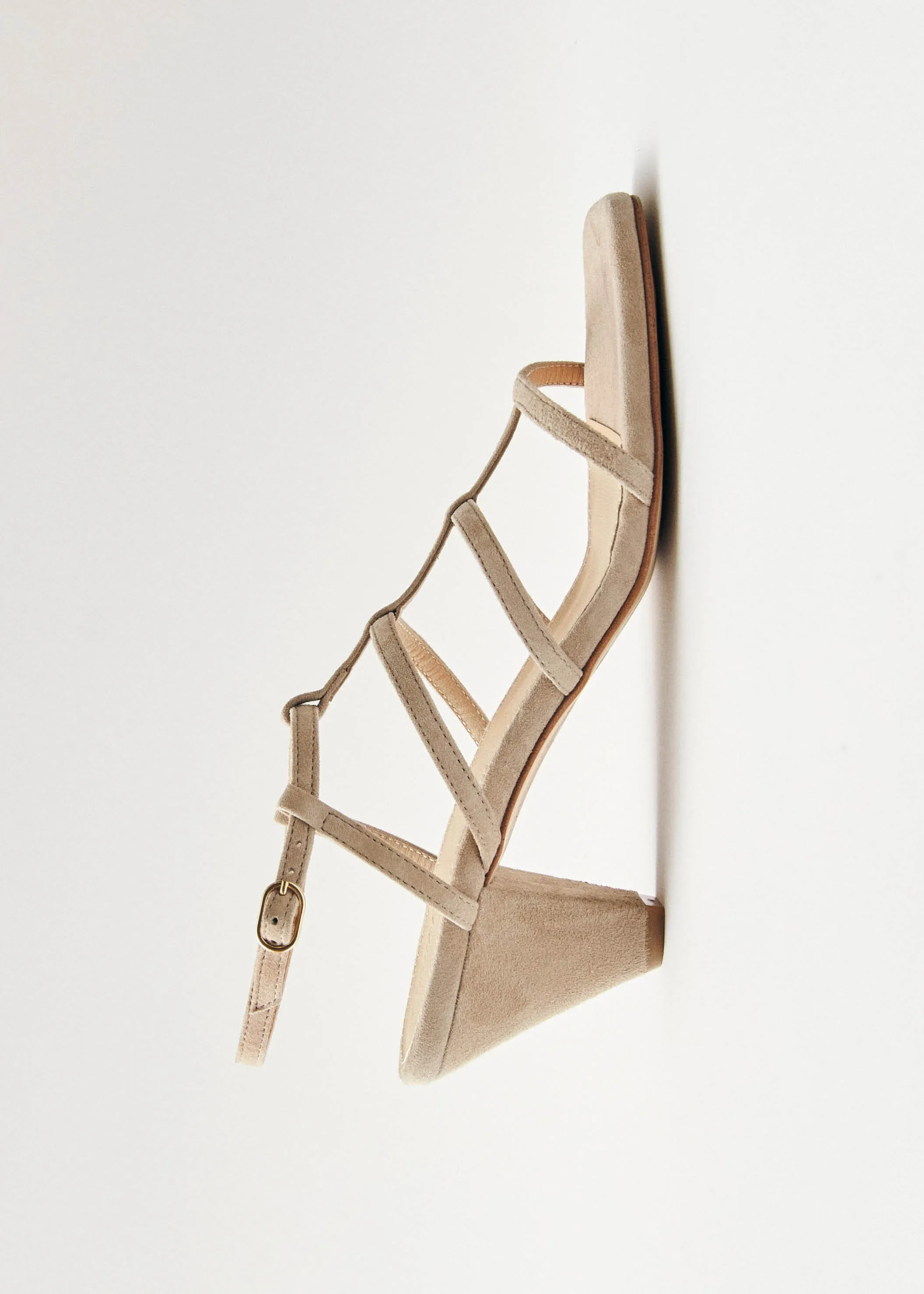 Elara Suede Taupe Leather Sandals