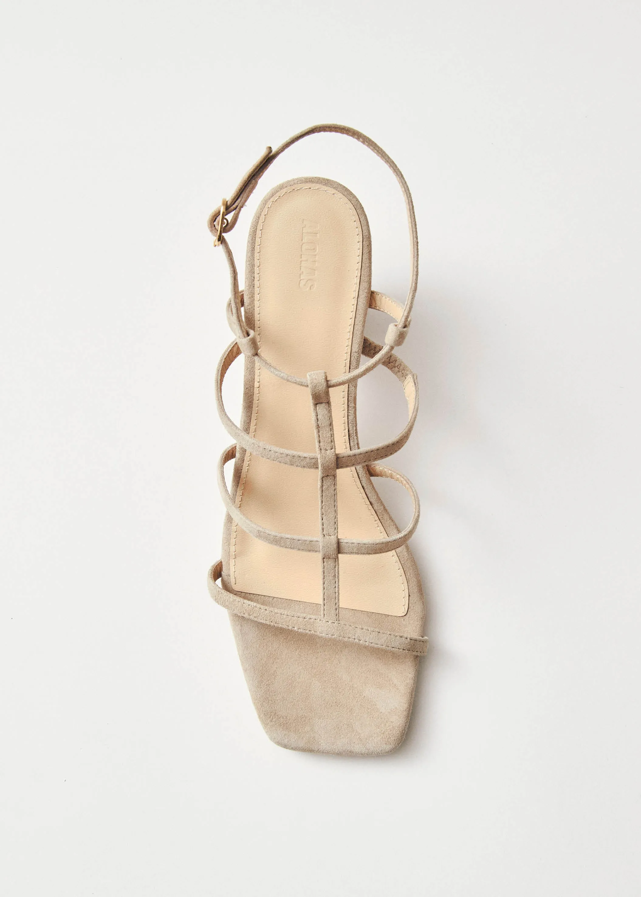 Elara Suede Taupe Leather Sandals