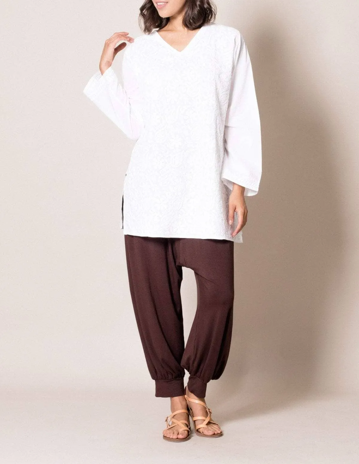 Flowy Harem Pants - Espresso-As-Is-Clearance