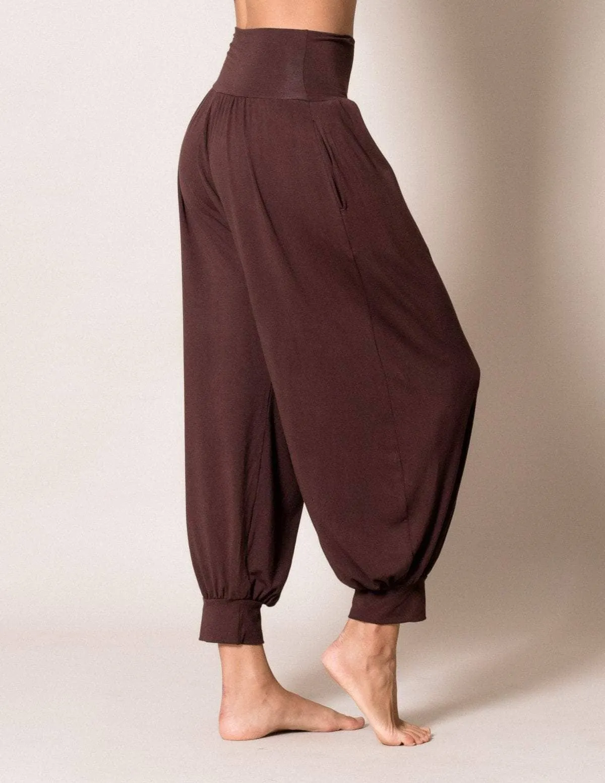 Flowy Harem Pants - Espresso-As-Is-Clearance