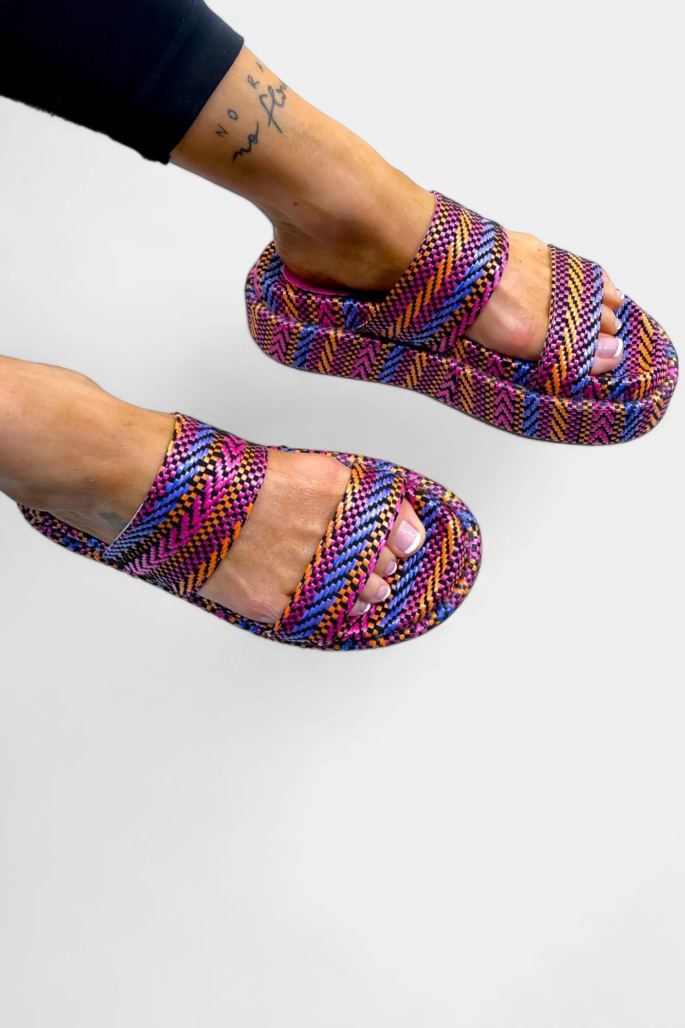 Fuchsia Jute Platform Sandals