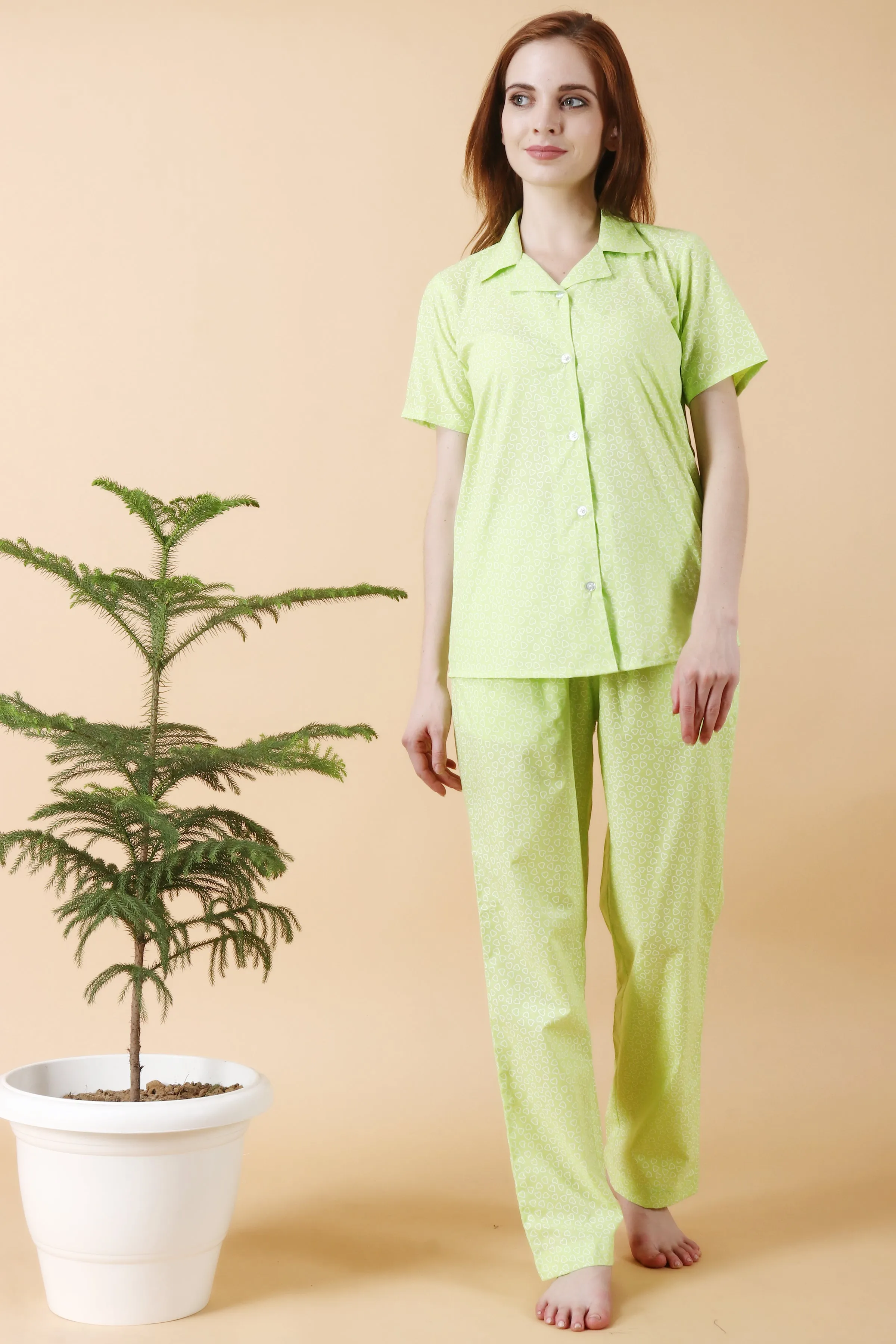 Green Hearty Night Suit