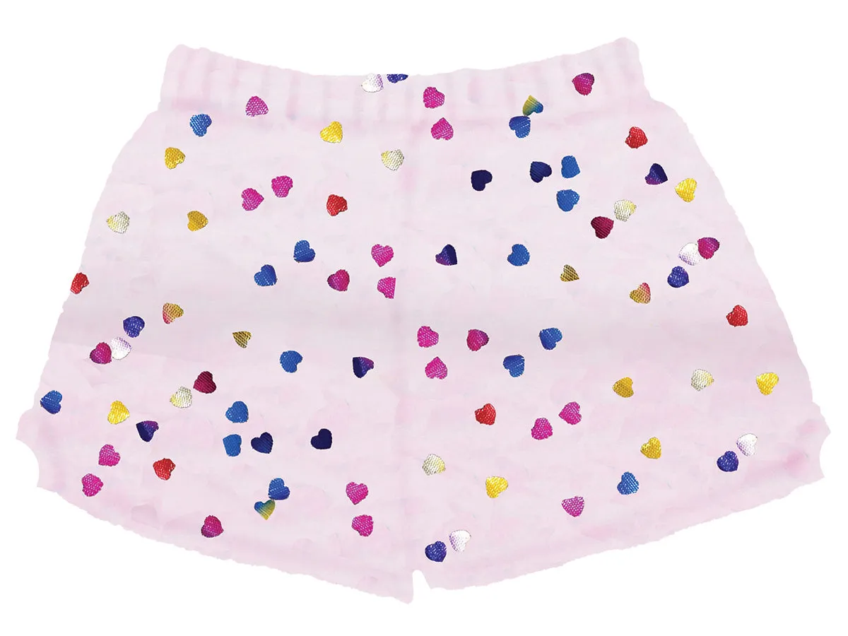 Iscream Colorful Hearts Foil Plush Shorts