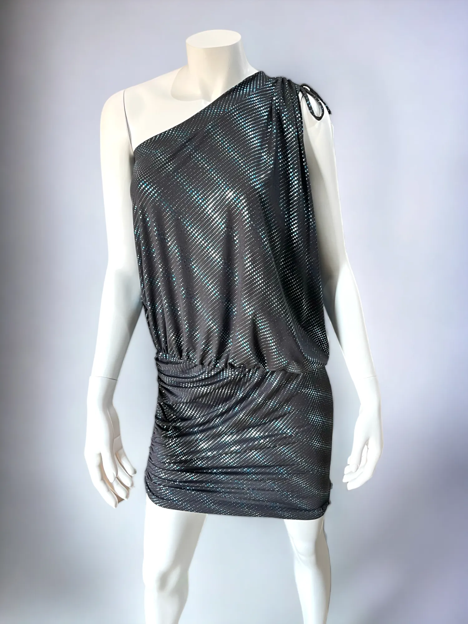 Itanya Dress - Black Blue Glitz