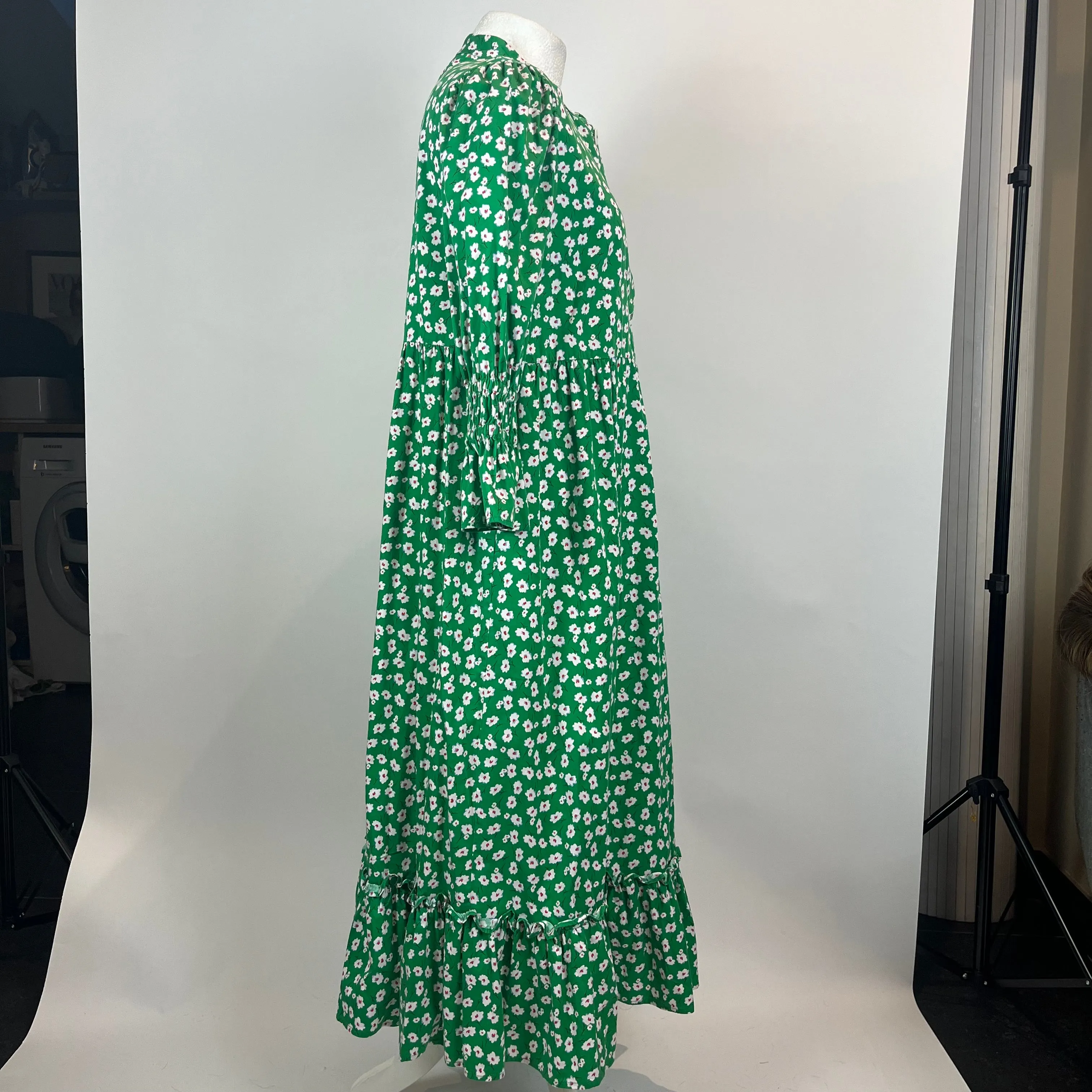 Kitri Brand New 265 Emerald Floral Print Cotton Maxi Dress L