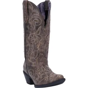 Laredo Vanessa Black Tan Snip Toe Wide Calf Leather Boot 52050