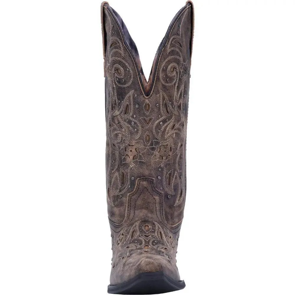 Laredo Vanessa Black Tan Snip Toe Wide Calf Leather Boot 52050