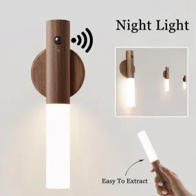 Magnetic Wooden Night Lamp, Wireless Night Light