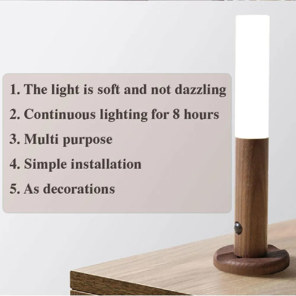 Magnetic Wooden Night Lamp, Wireless Night Light