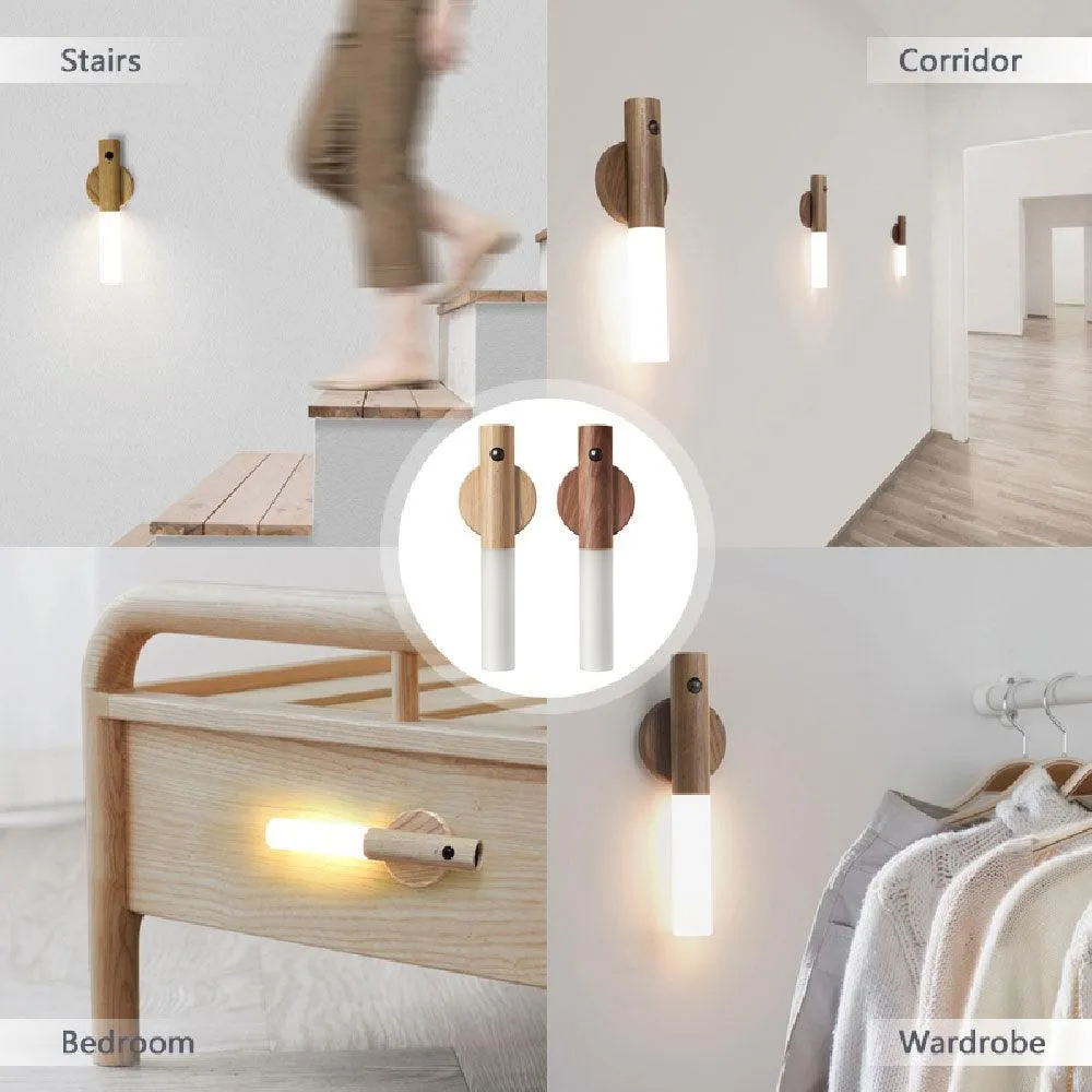 Magnetic Wooden Night Lamp, Wireless Night Light