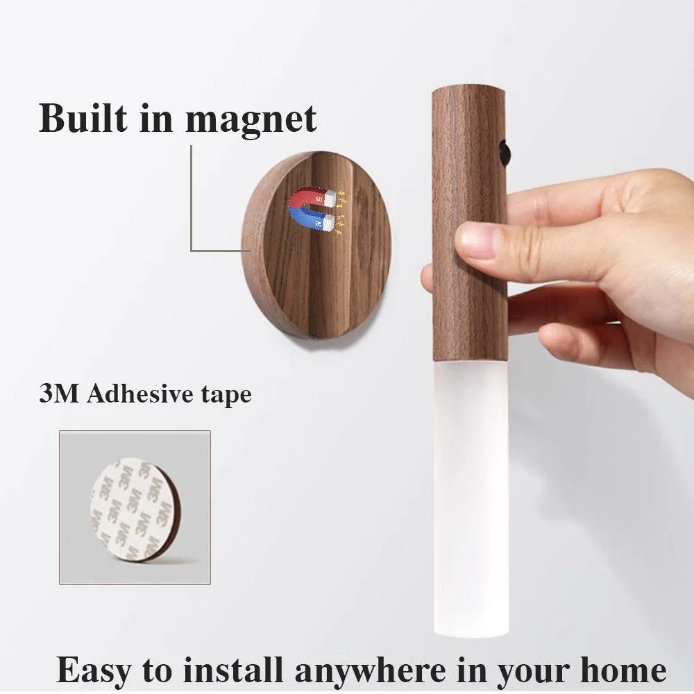 Magnetic Wooden Night Lamp, Wireless Night Light