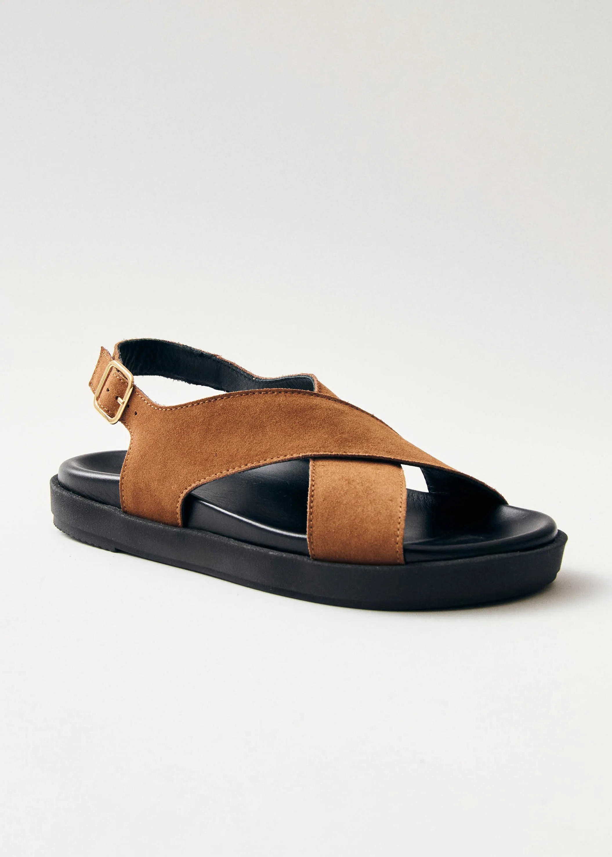 Nico Suede Brown Leather Sandals