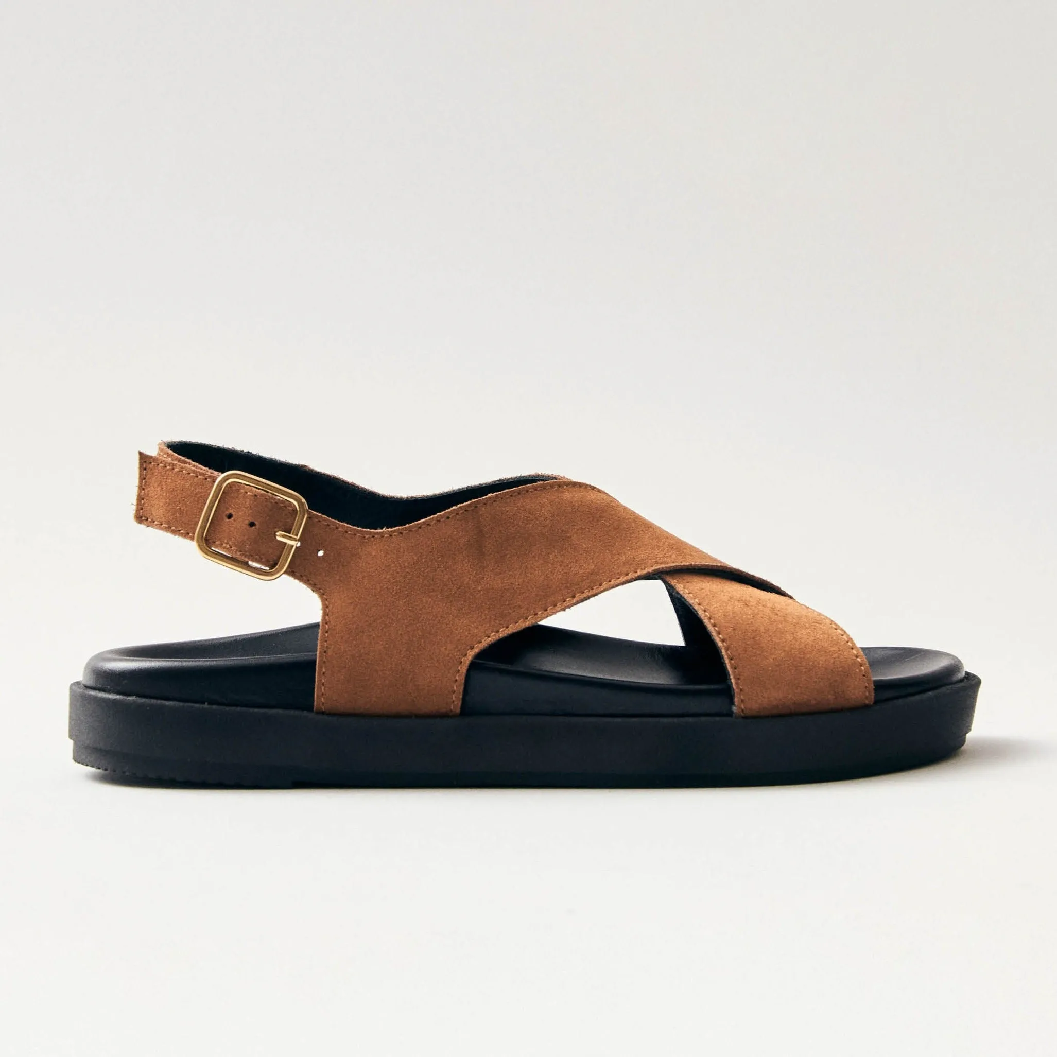 Nico Suede Brown Leather Sandals