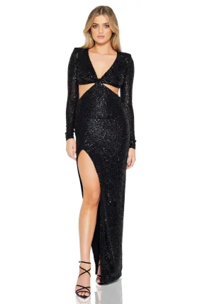 Nookie Sequin Jewel Gown - Black