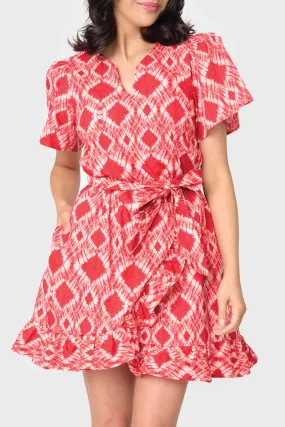 Notch Neck Belted Poplin Dress