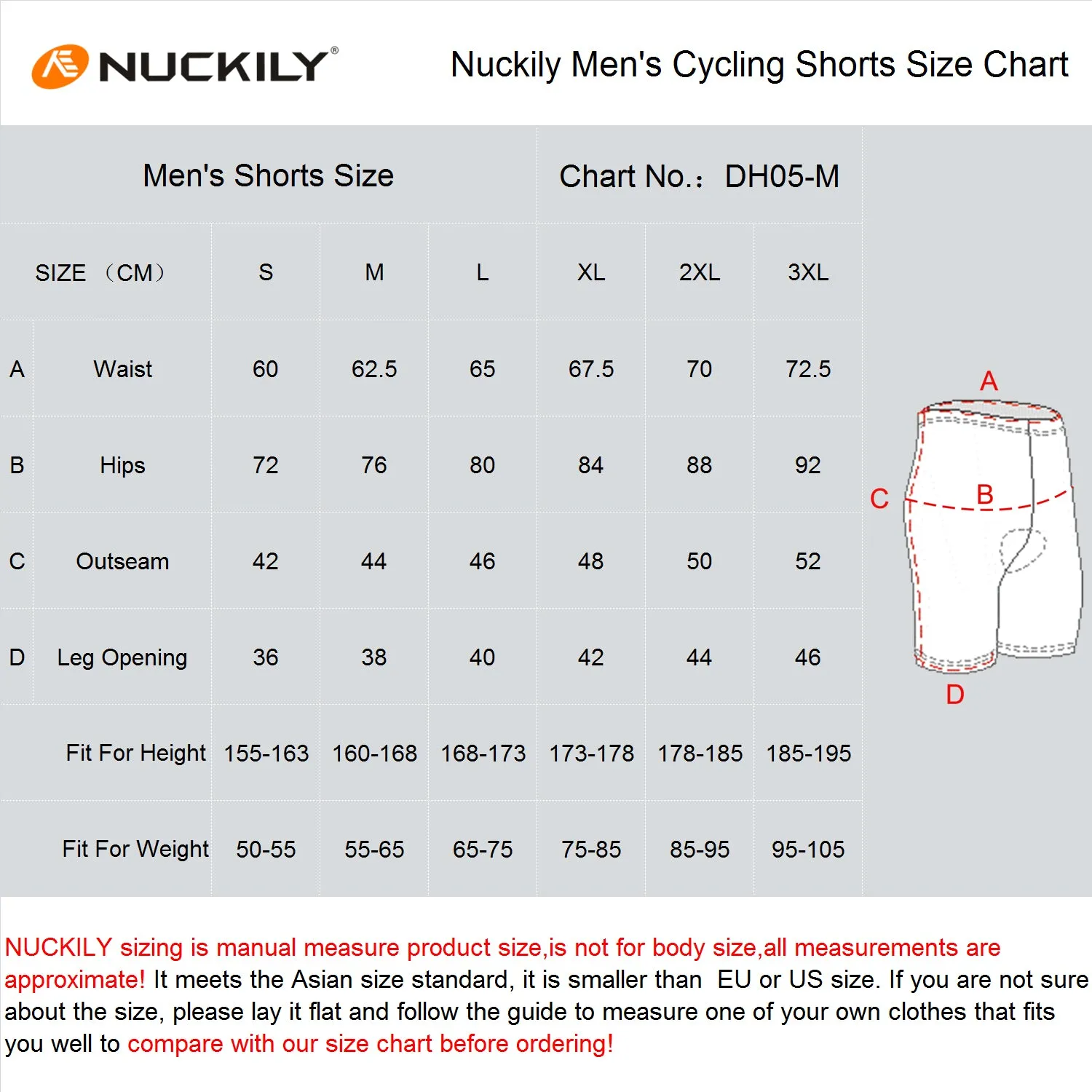 Nuckily NS361 Gel Padded Cycling Shorts