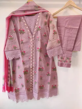 Organza Jacket Suits - Pink