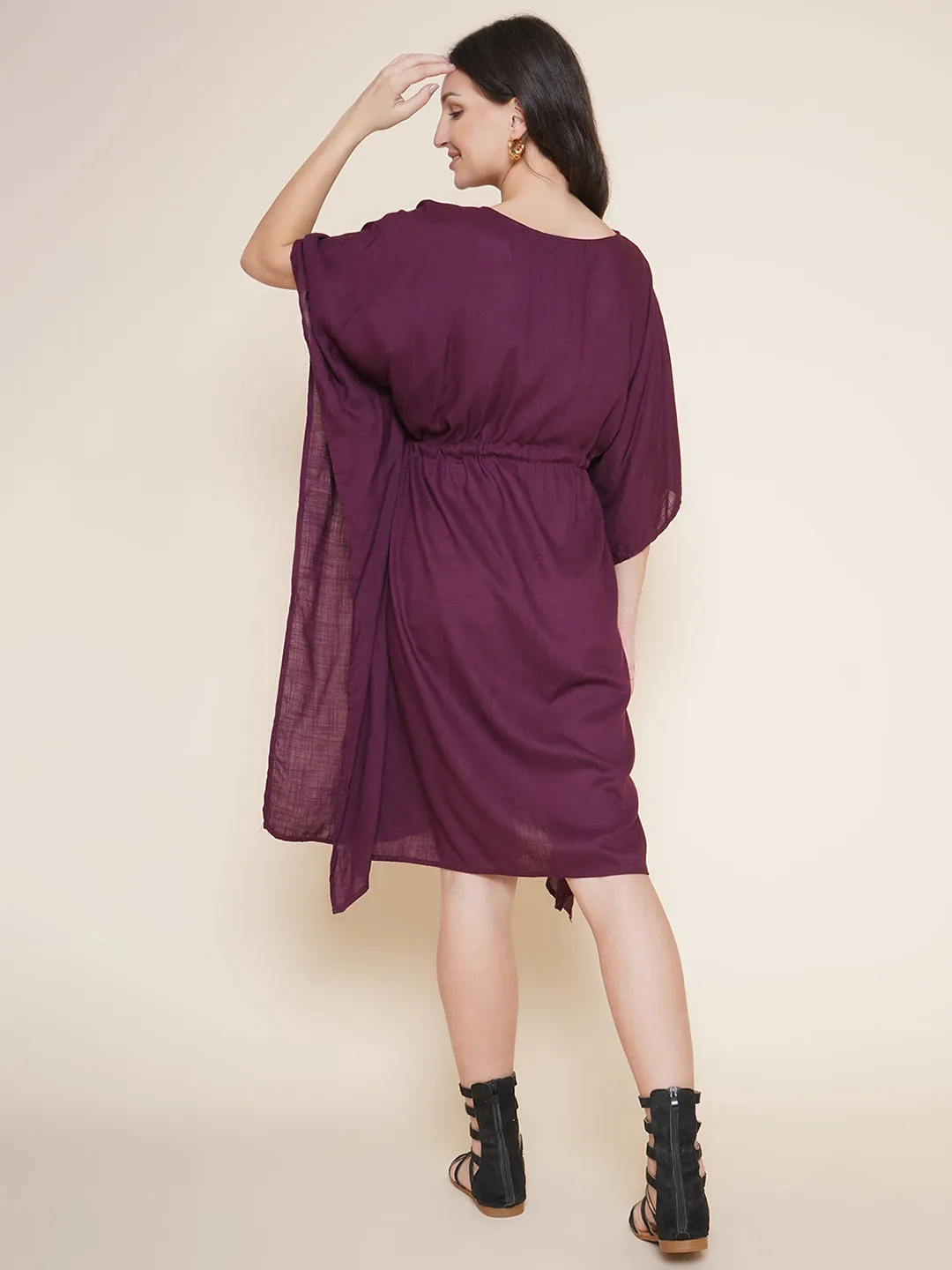 Purple Maternity and Nursing Kaftan