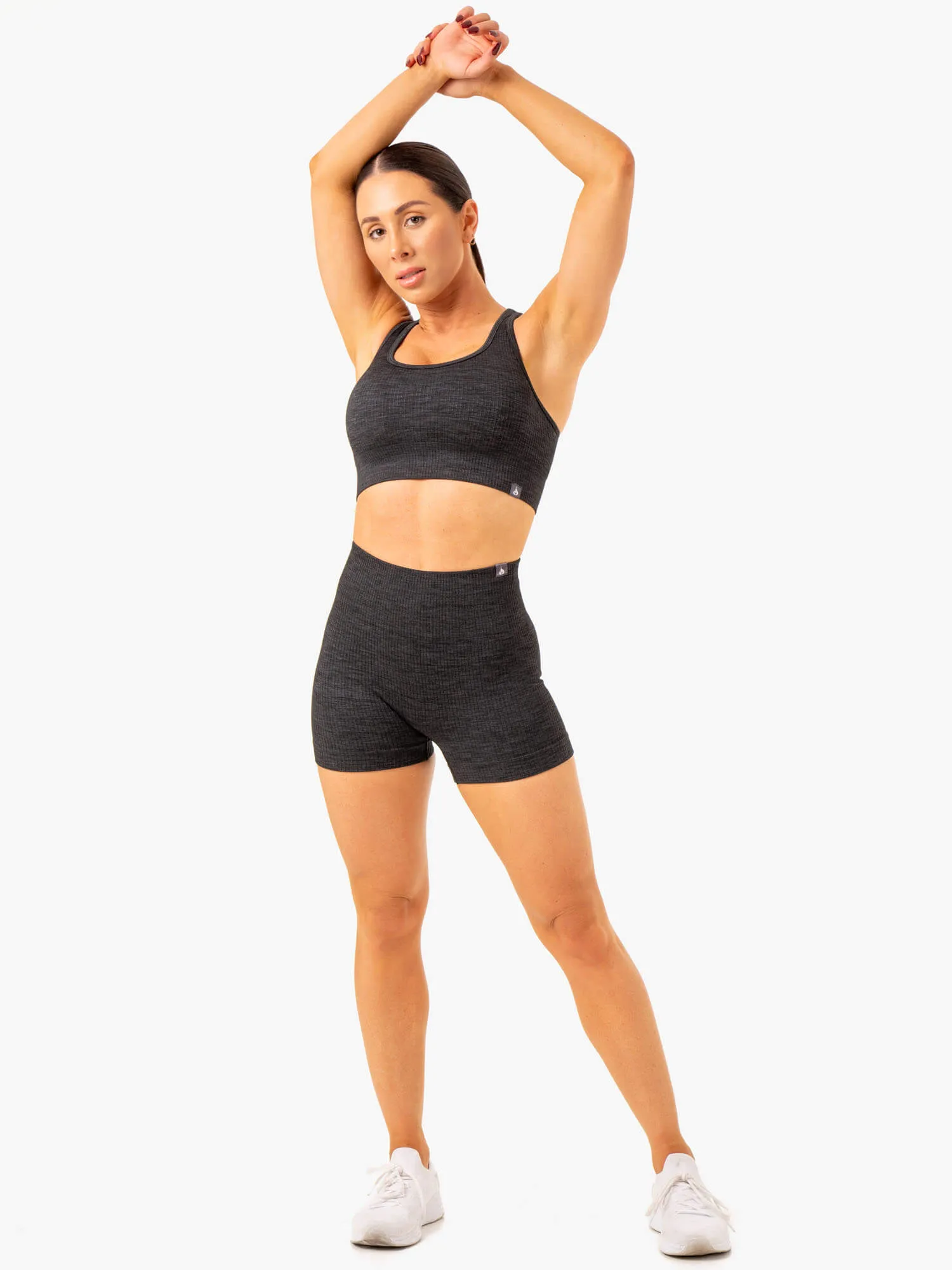 Rib Seamless Shorts - Black Marl