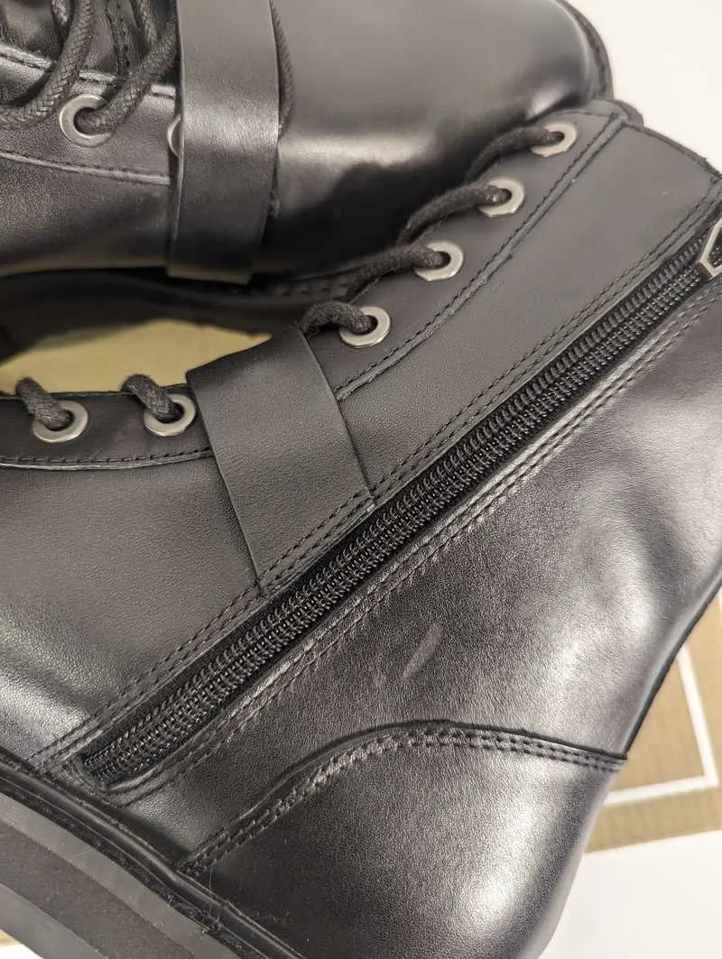 RONSON BOOTS BLACK LEATHER - re:vita