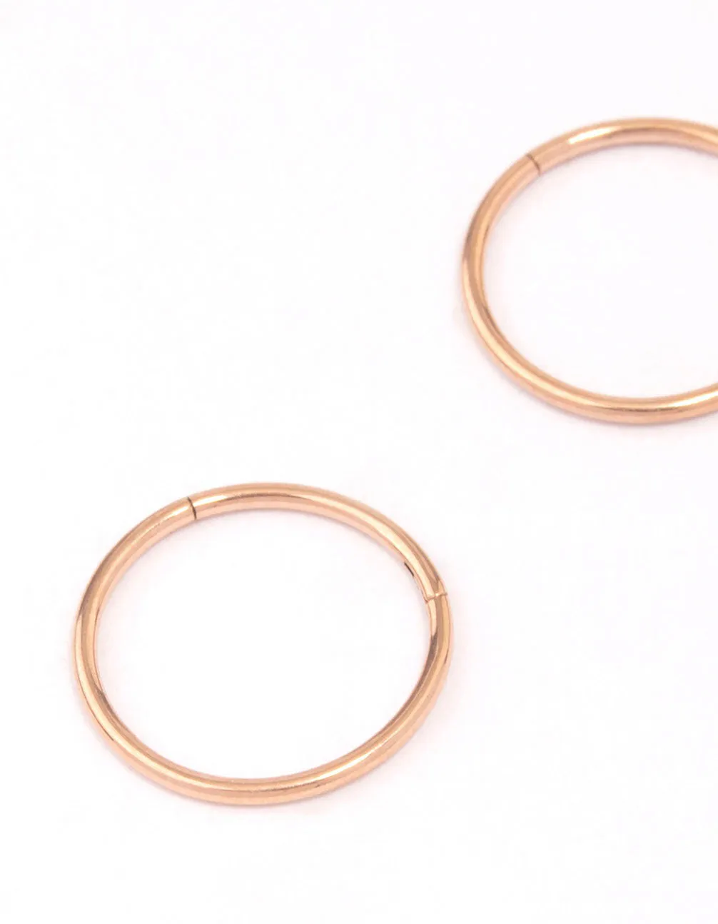 Rose Gold Plated Titanium Fine Sleeper Earrings 10mm