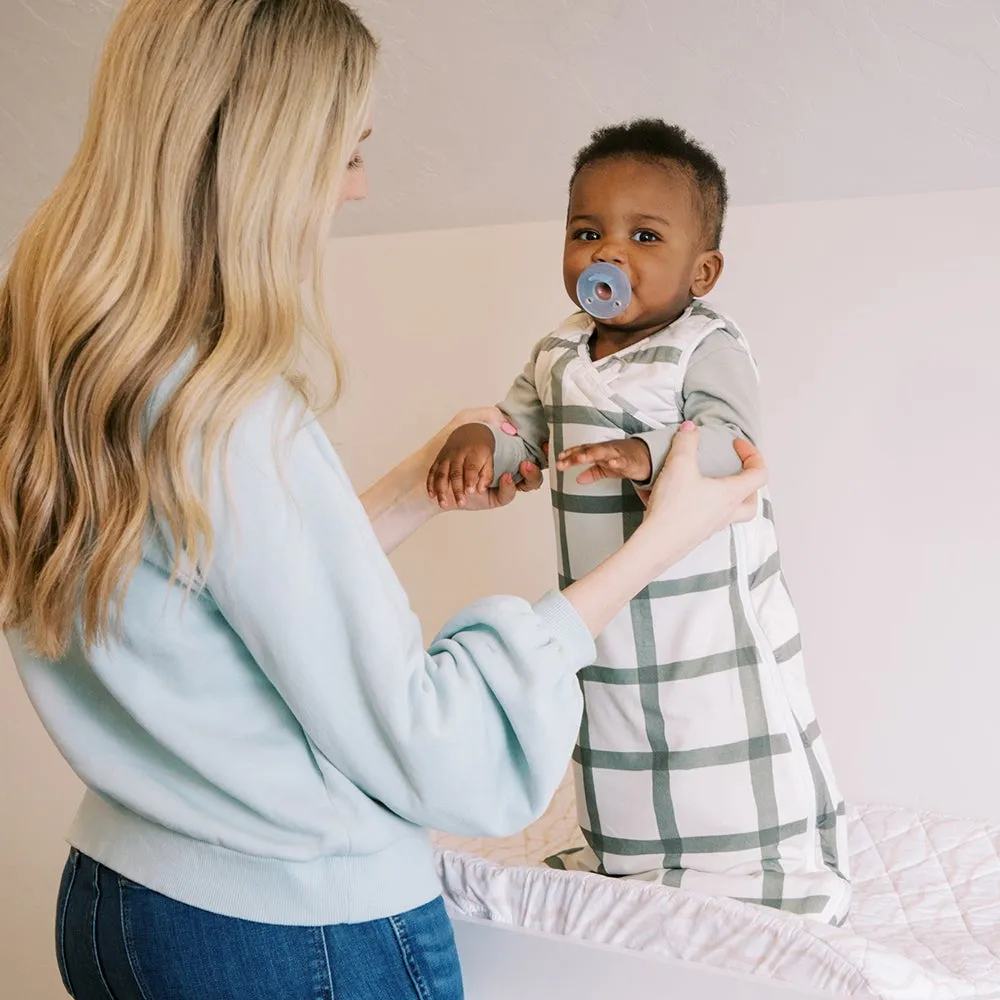 Sage Windowpane Blanket Sleeper