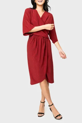 Surplice Wrap Dress in Shimmer Knit