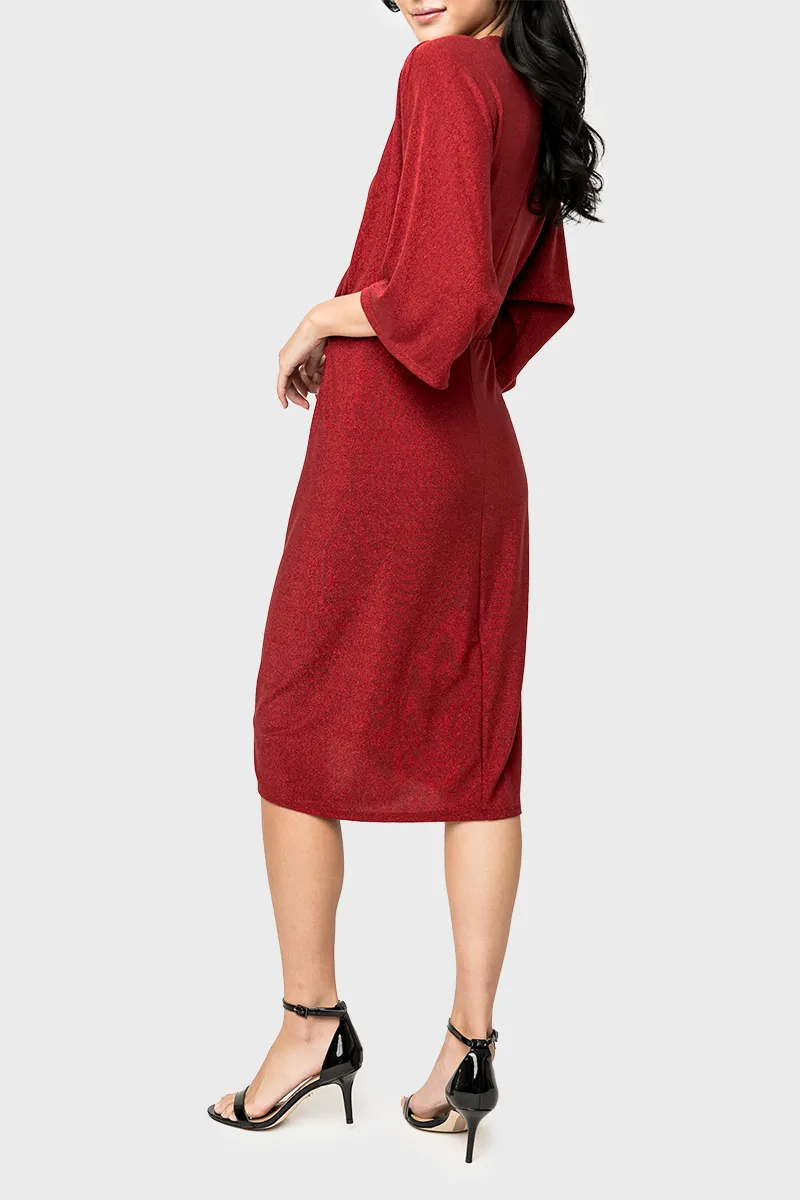 Surplice Wrap Dress in Shimmer Knit