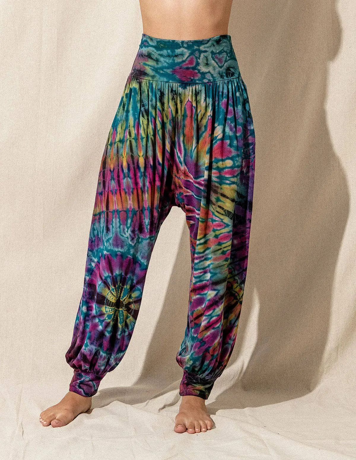 Tie-Dye Harem Pants - Teal - As-Is-Clearance