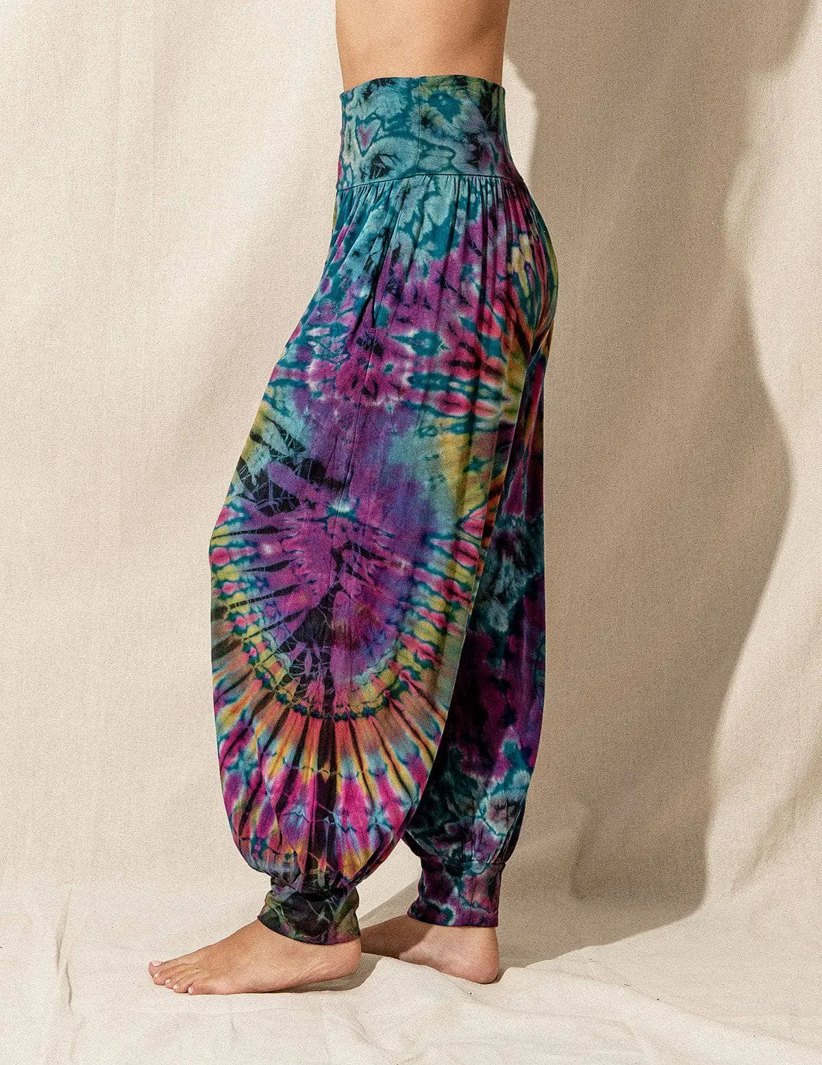 Tie-Dye Harem Pants - Teal - As-Is-Clearance