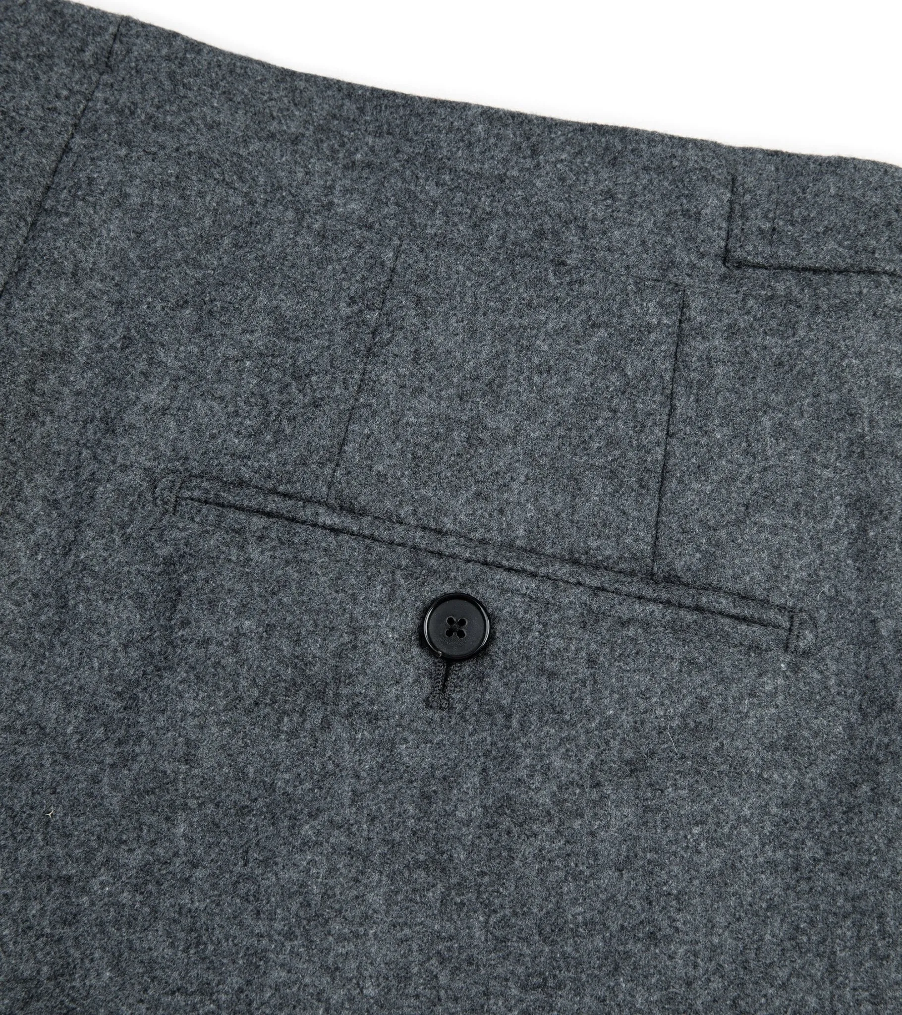 Trunk Winsley Single Pleat Wool Flannel Trousers: Charcoal